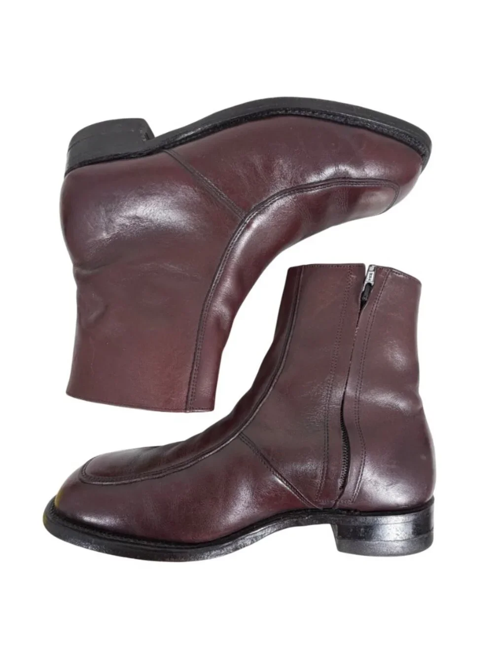 EXECUTIVE IMPERIALS Vintage Burgundy Leather Side Zip Dress Boots Mens SZ 7 4E